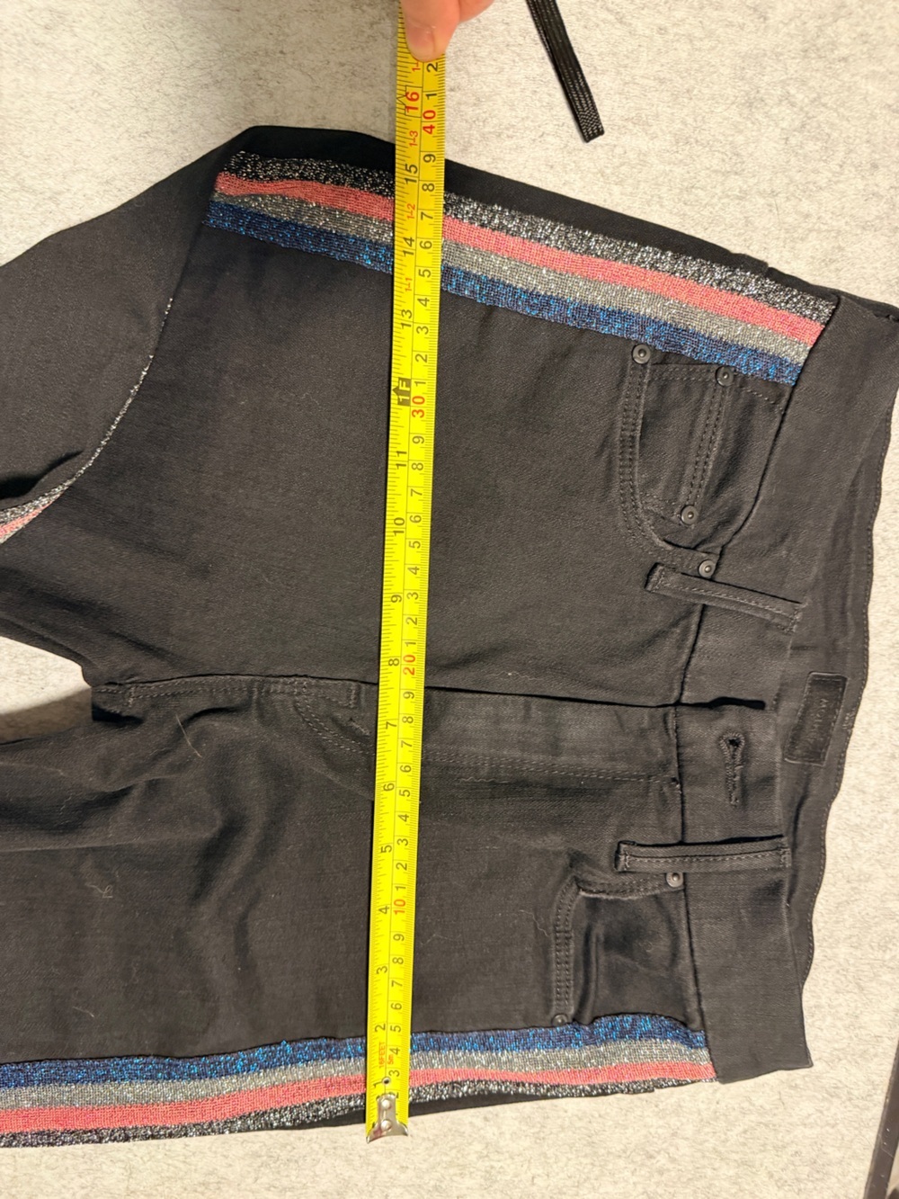 MOTHER Guilty Glitter Racer High Waisted Looker Ankle Fray Jeans 25 - Picture 16 of 16